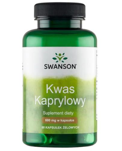 Swanson Kwas Kaprylowy 600 mg, 60 kapsułek żelowych